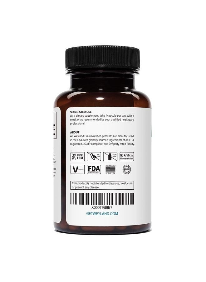 Weyland Brain Nutrition - : Lithium Orotate 10mg (1 Bottle), 60 Vegetarian Capsules, Lithium Supplement Supports Healthy Mood, Behavior, Memory and Wellness - Image 1