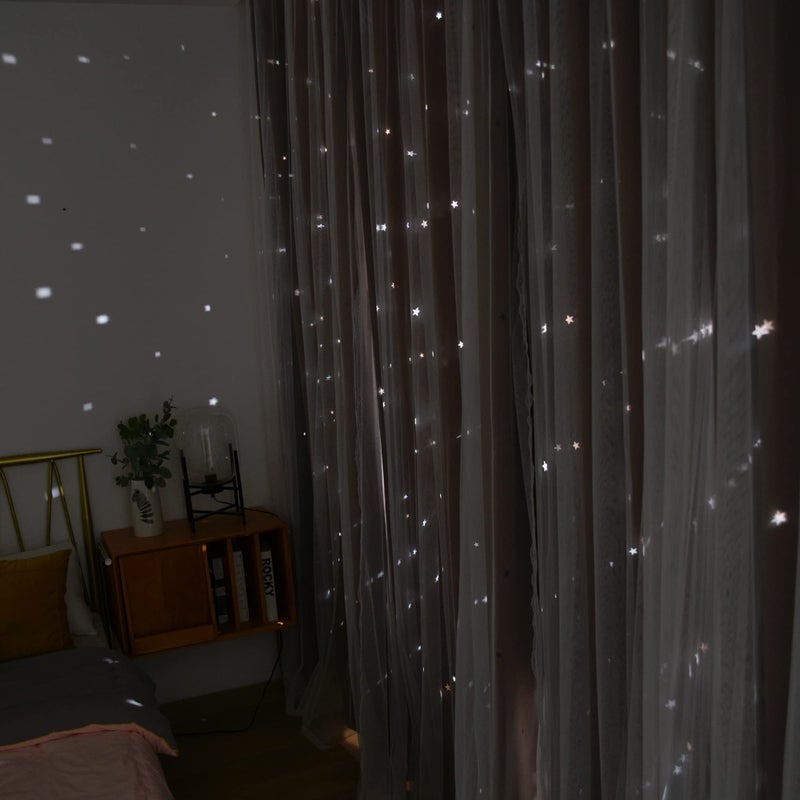 Kinryb Kids Blackout Curtains for Bedroom/Living Room/Classroom, Sheer Overlay Small 2 Panel Set, Double Layer Curtains with Star Cutout for Kids Room(W 52 x L 45 Inches,Coffe 2 Pcs) - Image 3