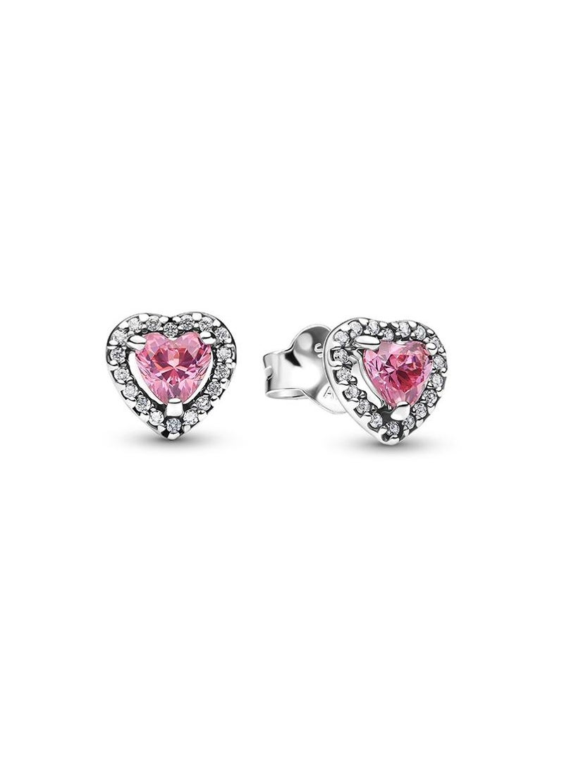 PANDORA Elevated Pink Heart Stud Earrings  - Image 1