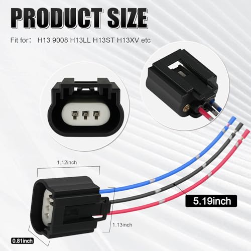 iBrightstar موصل سلكي أنثوي من iBrightstar H13 9008 H13LL H13ST H13XV مع محولات سيراميك عالية الحرارة - Image 3