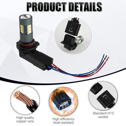 iBrightstar موصل سلكي أنثوي من iBrightstar H13 9008 H13LL H13ST H13XV مع محولات سيراميك عالية الحرارة - Image 2