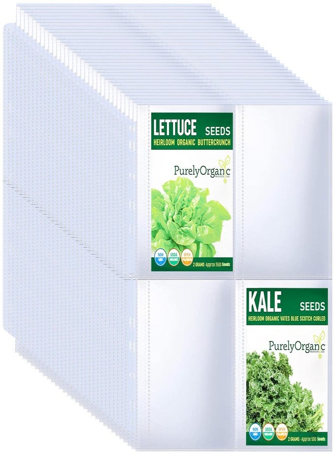 MUQING 30 Pack 120 Pockets Seed Packet Binder Sleeves, Garden Seed Storage Organizer Pages for 3 Ring Binder, Slot Size 3.5"x 5.5", Sleeves for Seed Holder Container, Seed Saver Protector - Image 1