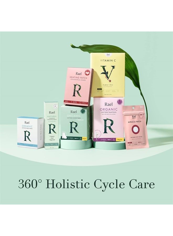 Rael مناديل الجسم، مناديل قطن عضوي للنساء - مناديل جسم غير معطرة، مغلفة بشكل فردي، لجميع أنواع البشرة، نباتية، خالية من القسوة (10 قطعة، عبوة من 4) - Image 5