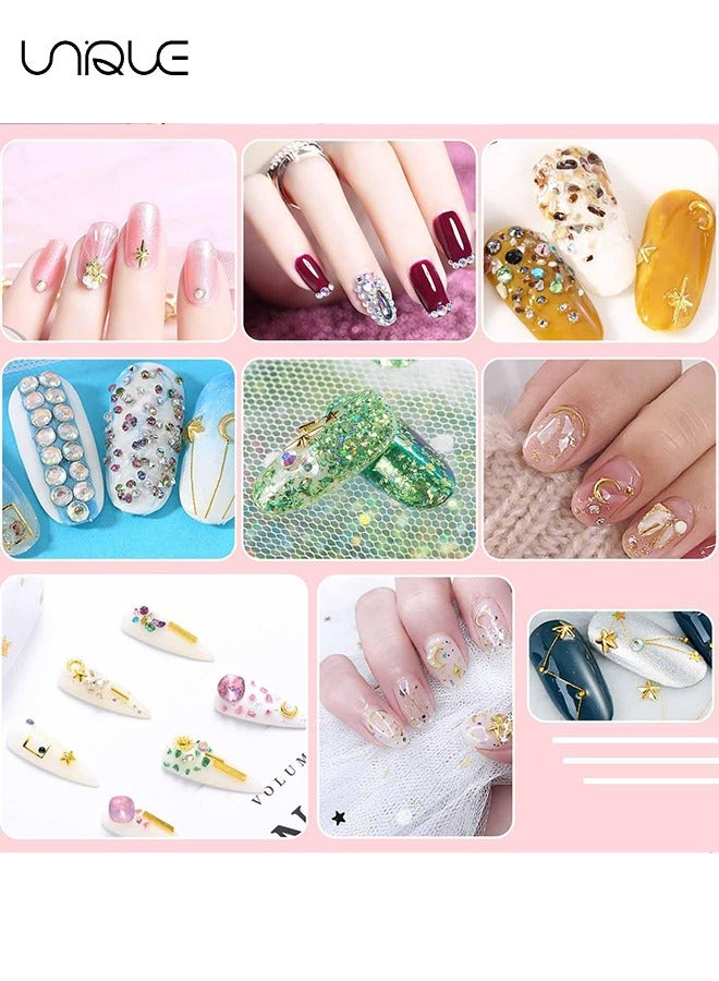 Unique 6 Boxes 3D Nail Art Rhinestones Mixed-Style Nail Art Decoration, Flower Slices Diamonds Pearl Gems for Women Girls DIY Design Manicure Supplies - Image 5