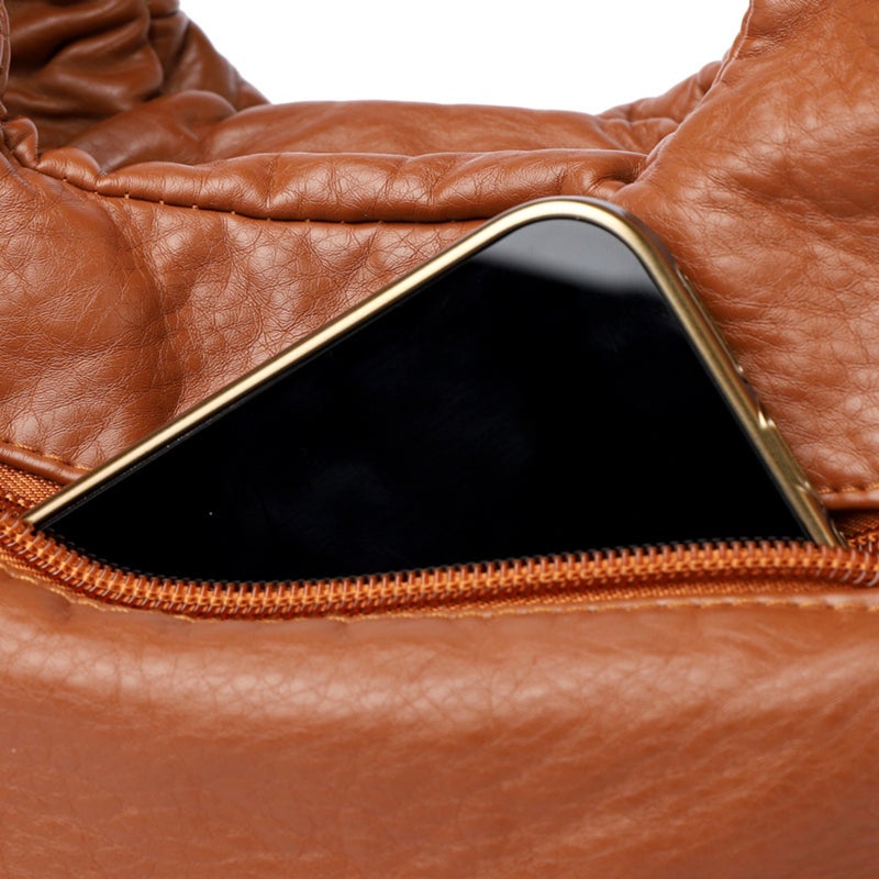 Washed pitot bag, large capacity versatile shoulder bag can be crossed - Image 3