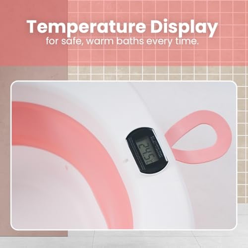Safe-O-Kid Baby Bath Tub with 1-Year Warranty | Foldable & Portable | Travel-Friendly, Space-Saving Design | Easy to Store | Suitable for Newborns & Kids (0–5 Years) – Pink - Image 4
