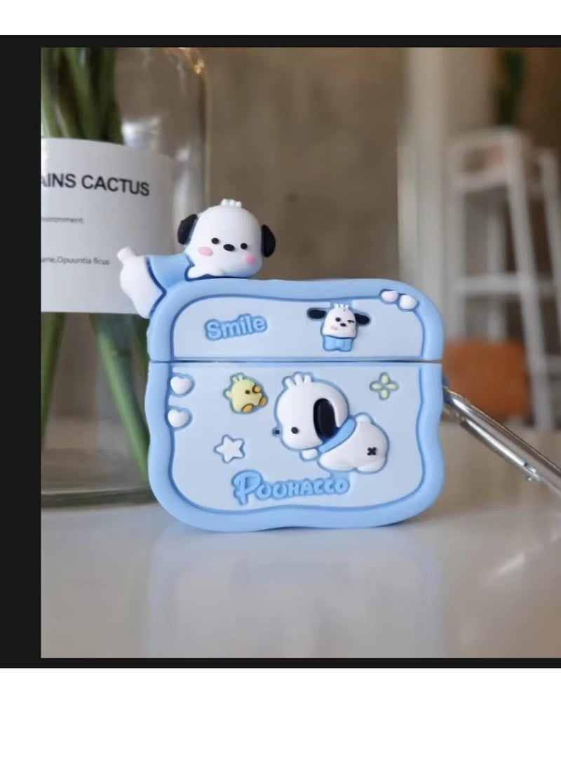 جراب ناعم من السيليكون المقاوم للصدمات لسماعات Apple Airpods Pro 2 جراب جديد ثلاثي الأبعاد لطيف بتصميم رسوم متحركة إبداعية مع سلسلة مفاتيح