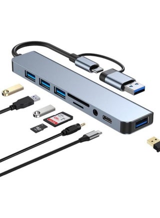 محول موزع USB وUSB-C مزود بـ 8 منافذ من النوع C معلومات النقل قارئ بطاقات SD/TF يدعم أجهزة الكمبيوتر المحمولة وأجهزة الكمبيوتر المكتبية والأجهزة اللوحية والهواتف المختلفة - pzsku/ZD7534AB225F7C889F547Z/45/_/1719658230/4efe84a3-ad5e-46dd-b950-a2695d06ddcf
