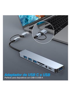 Generic USB and USB-C Hub Adapter 8-Port Type-C Transmission Information SD/TF Card Reader Supports Various Laptops, Desktops, Tablets and Phones  - Image 5