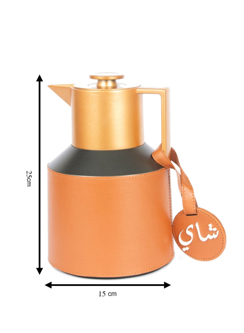 Lamsit Ibdaa لمسة ابداع قارورة قهوة حرارية | وعاء الشاي المفرغ | ترمس عازل للحرارة | 1.0 لتر دلة | إبريق عربي | إبريق دلة | إبريق الشاي | إبريق قهوة | مجموعة من 2 - Image 3