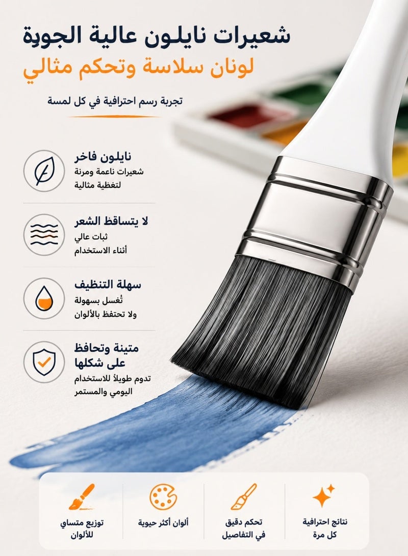 زو تينج طقم فرش رسم احترافي مكون من 6 قطع – فرش نايلون للرسم بالأكريليك والألوان المائية والزيتية – مثالي للمبتدئين والطلاب والهوايات الفنية - Image 2
