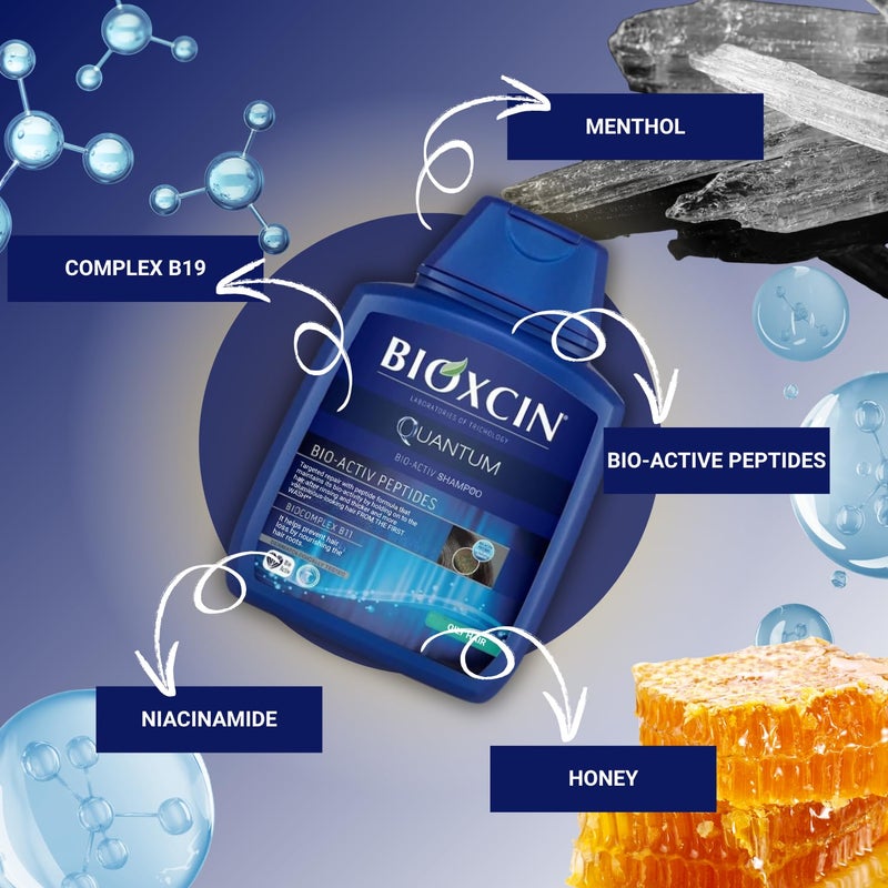 BIOXCIN شامبو للعناية بالشعر للشعر الدهني والجاف والعادي، 3 × 300 مل زجاجات، يعزز نمو الشعر وتجديده - Image 4