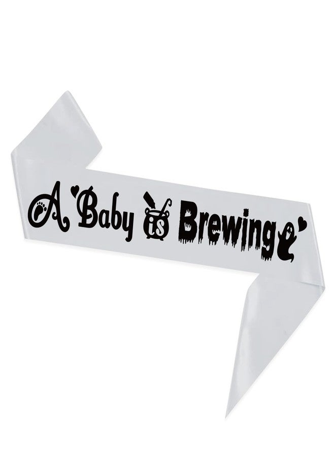 PYQWA A Baby is Brewing Halloween Sash - A Baby is Brewing Party Gift - Mom to Be Pregnancy Sash - Halloween Baby Shower Gender Reveal Party Decorations - Image 1