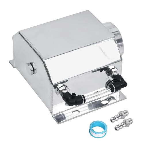 LokoCar Coolant Radiator Tank Reservoir Expansion Overflow Tank Universal 1L Aluminum Silver - Image 1