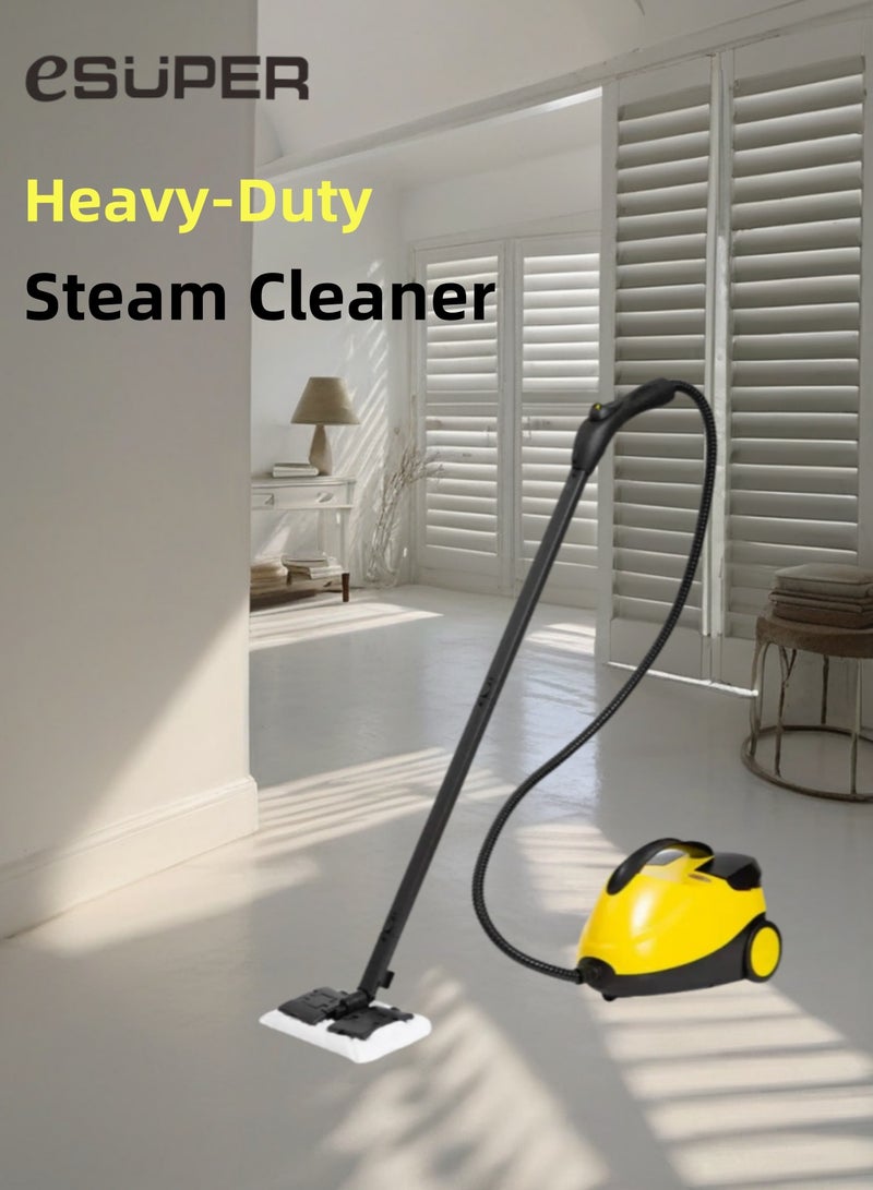 ESUPER Heavy-Duty Steam Cleaner, 50 Minute Runtime, 19 Accessories Steam Mop: Mop Head, Brushes, & More - Built for Home, Tile, Grout, Carpet, Furniture, & Personal Car Detailing - Image 1