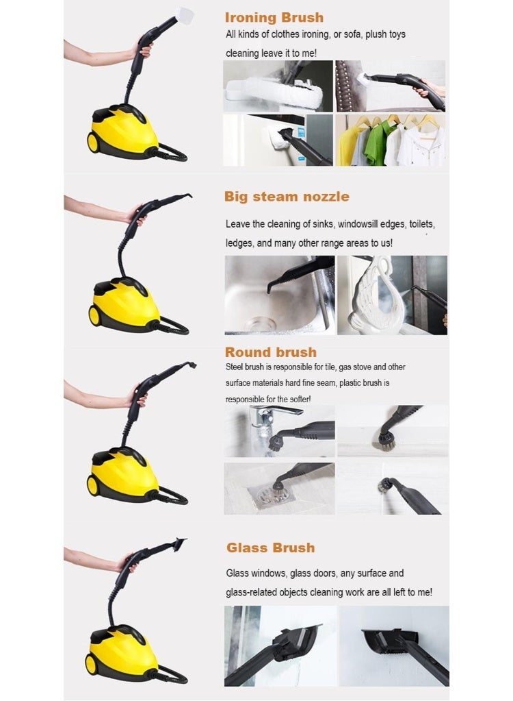 ESUPER Heavy-Duty Steam Cleaner, 50 Minute Runtime, 19 Accessories Steam Mop: Mop Head, Brushes, & More - Built for Home, Tile, Grout, Carpet, Furniture, & Personal Car Detailing - Image 3