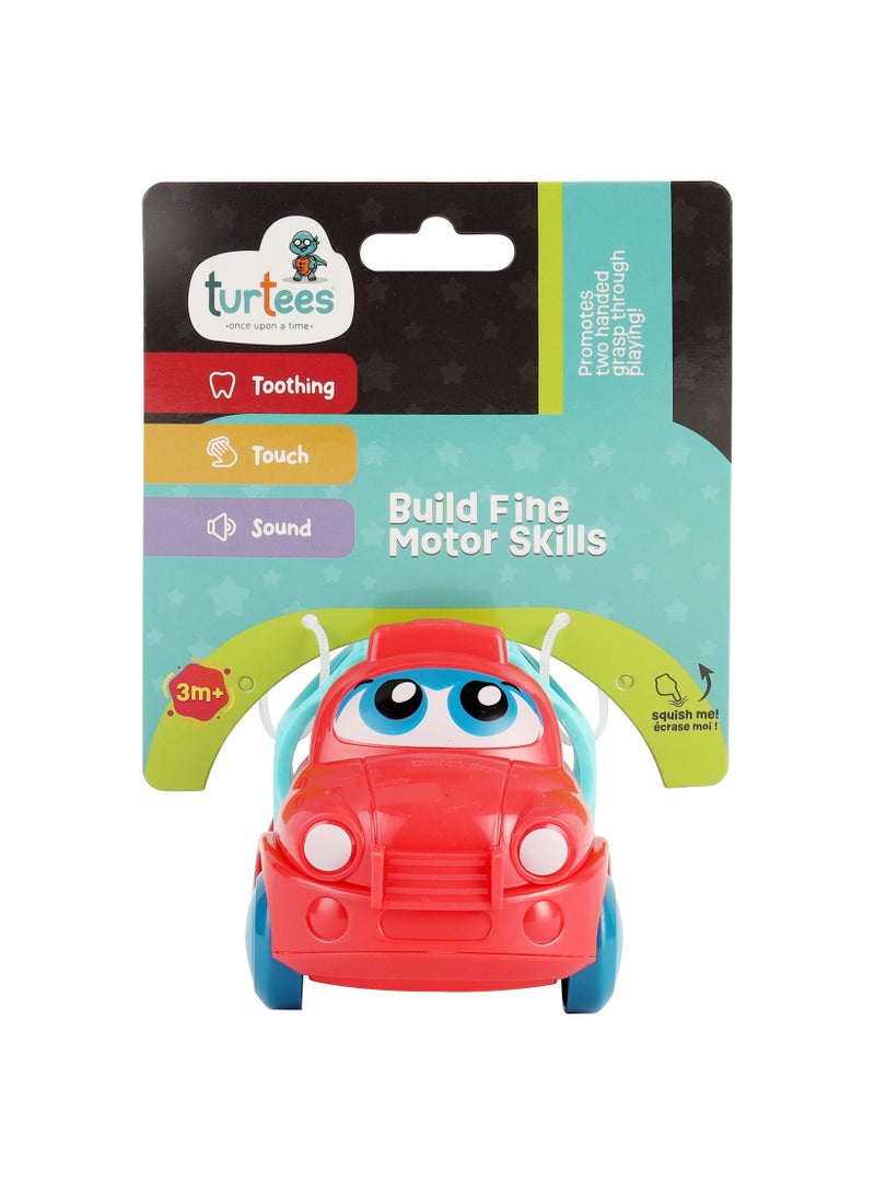 ترتيس لعبة سيارة خشخيشة للأطفال من توريتيز™ - لعبة متحركة مصنوعة من البلاستيك غير السام، بتصميم سهل الإمساك ومزودة بصوت، لتنمية المهارات الحركية، مناسبة للأطفال من عمر 3 أشهر فما فوق (أحمر). - Image 4