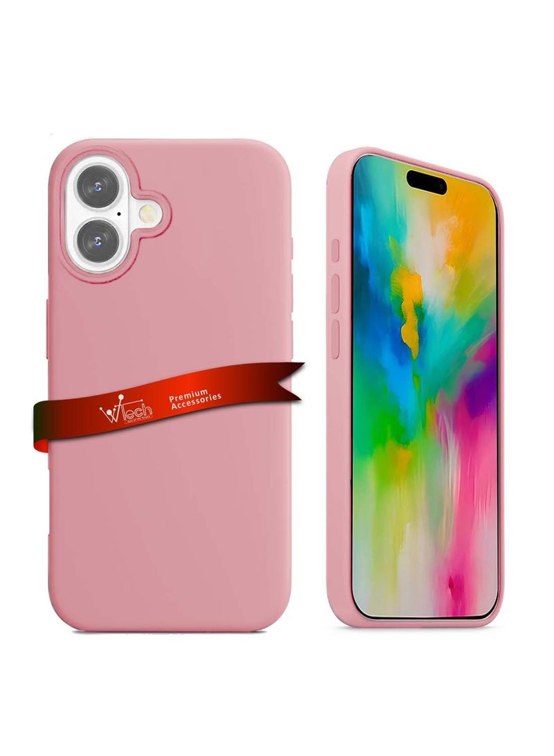 Wtech Apple iPhone 16 Plus 2024 Premium Liquid Silicone Case Cover - Pink - Image 1
