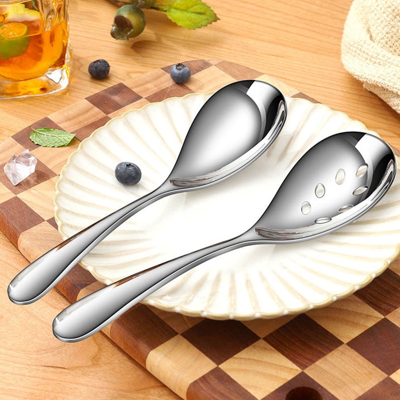 🍳 ملاعق مطبخ من الستانلس ستيل سطح أملس سهل التنظيف ويدوم طويلا - Image 3