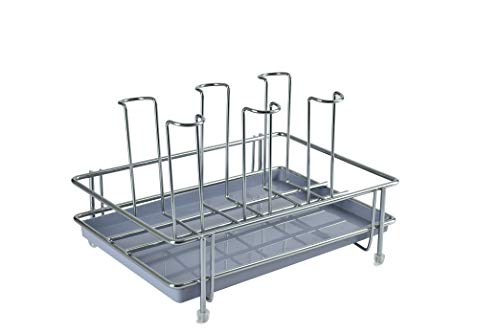 LEVON Stainless Steel Glass CountertopTiered Shelf Stand For 6 And 9 Glass/Glass Holder For Kitchen/Dining Table Glass Stand (6 Rack) - Image 1