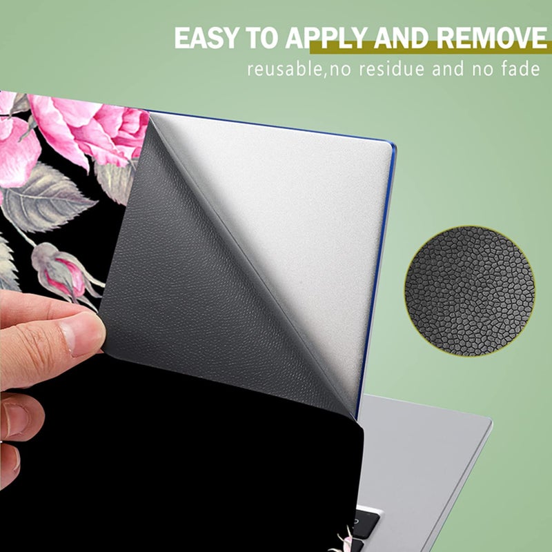 ICOLOR Black Flower 11.6 13 13.3 14 15 15.6 Inch Netbook Laptop Skin Sticker Reusable Protector Cover for Laptop Notebook FY-NEK-11 - Image 4
