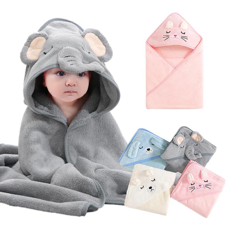 TERI BERI Baby Hooded Towel, Soft and Hypoallergenic Baby Bath Towels with Hood for Toddler Infant Newborn, Large and Absorbent Toddler Towels for Baby Boy Girl (31 x 31 inch) (Multicolor (Any one)) - Image 1