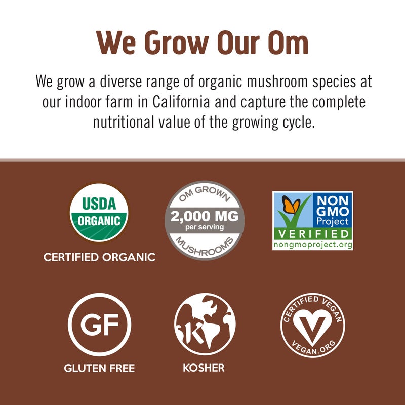 OM Mushroom Superfood Coffee Blend Mushroom Powder, 6.24 Ounce Canister, 30 Servings, Organic Arabica Beans, Lion's Mane, Cordyceps, Turkey Tail, Ginkgo Biloba, Supports Energy and Focus - Image 4