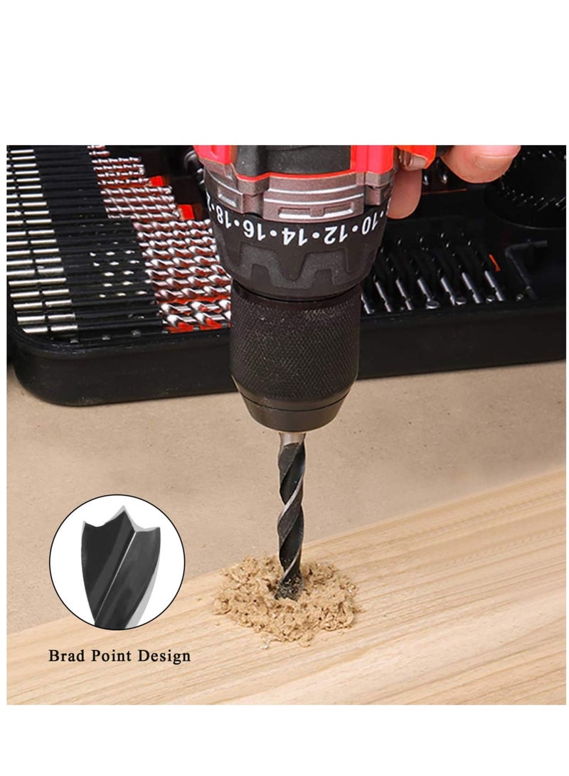 7 Pieces Extra Long Brad Point Drill Bits, for Drywall, Hardwood, Plywood, Composite Materials and Plastic - Image 2