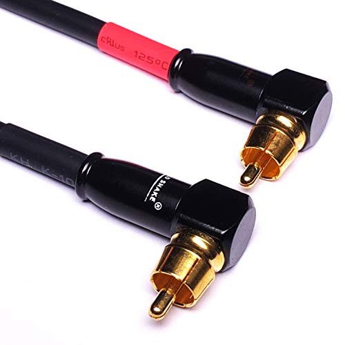 CNCESS CESS-137-6i Right Angle RCA to RCA Preamp Jumpers Male to Male Patch Cable, 2 Pack (6 Inches) - Image 3