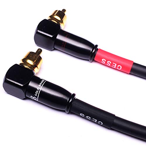 CNCESS CESS-137-6i Right Angle RCA to RCA Preamp Jumpers Male to Male Patch Cable, 2 Pack (6 Inches) - Image 2