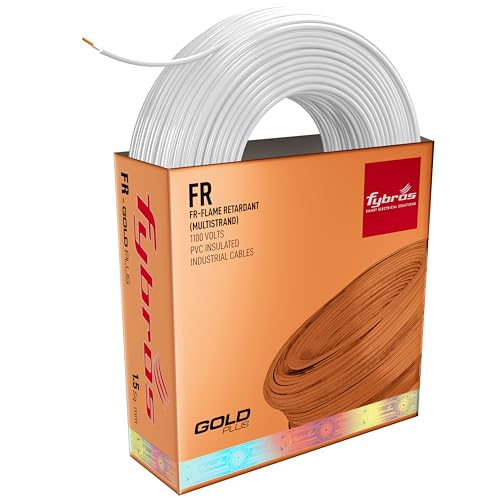 Fybros FR 1.5 sq/mm White 45 m Cable High Purity Copper Wire suitable for Home and Domestic-Industrial Electric Wiring - Image 1