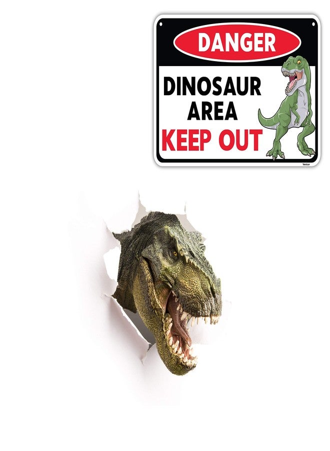 Venicor Dinosaur Sign - 8 x 12 Inches - Aluminum - T Rex - Dinosaur Room Decor for Boys - Dinosaur Decor Boys Rooms - Dinosaur Bedroom Decor for Boys - Dinosaur Wall Decal Pictures Art Stuff Poster - Image 4