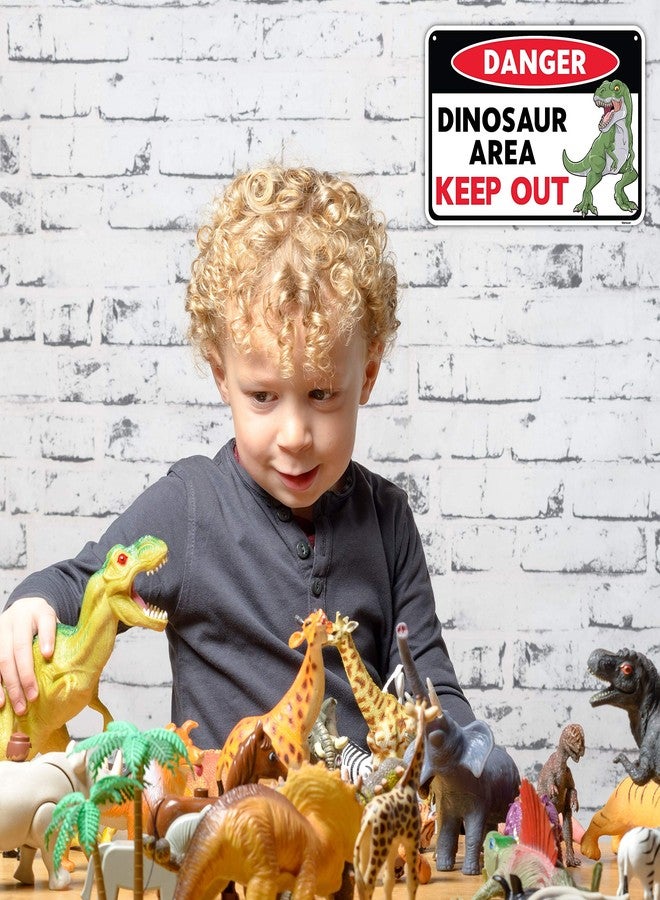 Venicor Dinosaur Sign - 8 x 12 Inches - Aluminum - T Rex - Dinosaur Room Decor for Boys - Dinosaur Decor Boys Rooms - Dinosaur Bedroom Decor for Boys - Dinosaur Wall Decal Pictures Art Stuff Poster - Image 5
