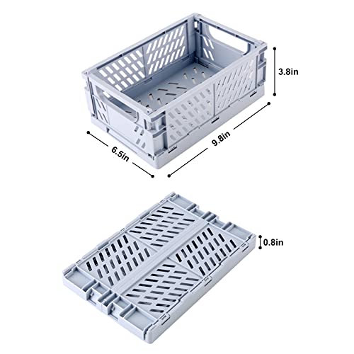 NASHRIO 4Pack Plastic Baskets for Shelf Storage Organizing Durable and Reliable Folding Storage Crate Ideal for Home Kitchen Classroom and Office Organization Bathroom Storage 98 x 65 x 38 inches - Image 3