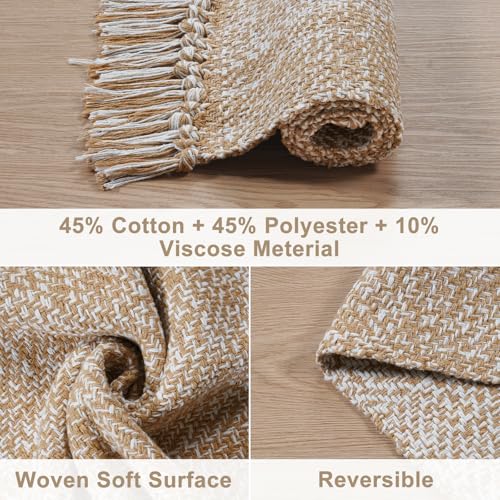 Collive Long Hallway Runner Rug 2.6' x 8', Washable Runner Indoor Entryway Rug, Tan Braided Woven Kitchen Runner Rugs Low-Profile Front Door Floor Carpet for Laundry Room Bedroom Doorway - Image 3