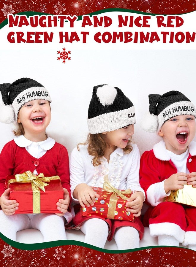 Liitrsh Black Christmas Hat Bah Humbug Santa Claus Hat Warm Thick Comfortable Santa Hats for Adults Christmas Party(17.72 Inches) - Image 5