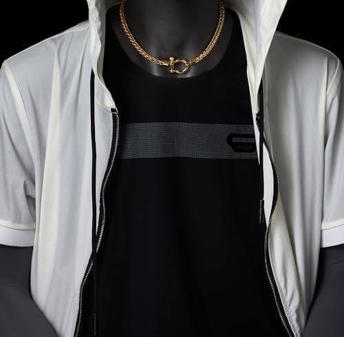 COOLSTEELANDBEYOND Mens Women Steel Gold Color Foxtail Wheat Chain Necklace, Screw Anchor Shackle Nautical Sailor Clasp - Image 2