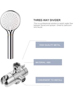 Excefore Hose Bracket for Bathroom Accessory, Shower Three-way Way Arm Inch Use Water Mounted Hardware, Three Valves Head Divider, For Rain Shower Head & Handheld Shower Head  - Image 5