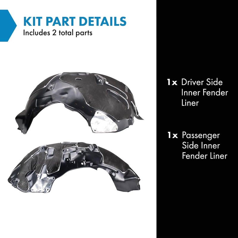 TRQ Inner Fender Liner Set for 2021 Ford F-150 - Driver & Passenger Side - Image 2