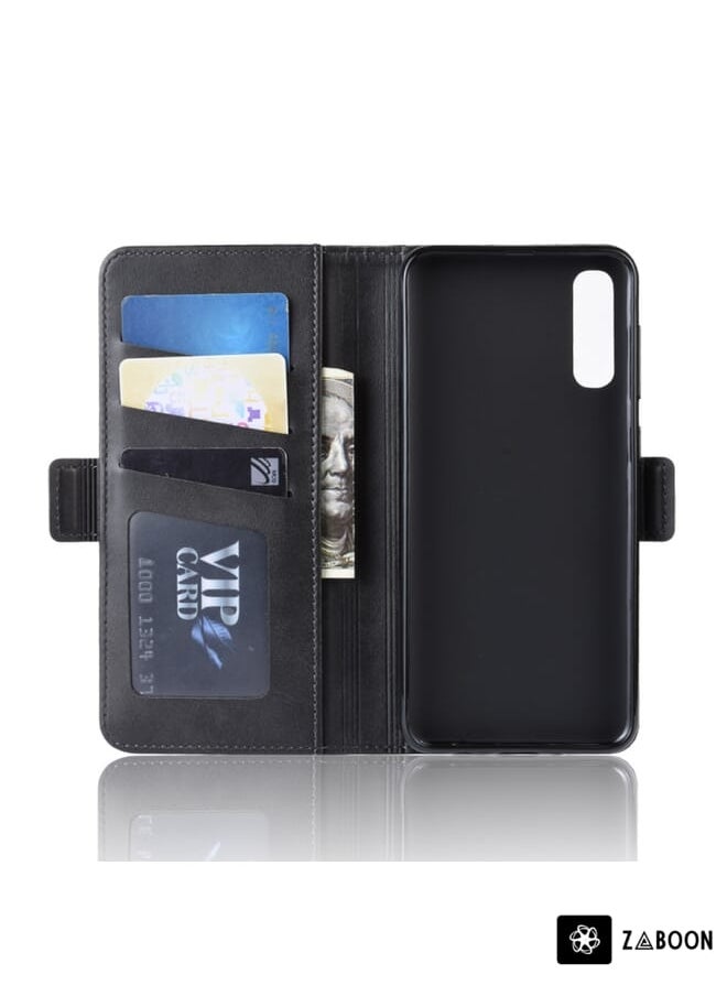 Zaboon - Protective Case For Galaxy A50/ A30s / A50s Double Buckle Crazy Horse Business Mobile Phone Holster with Card Wallet Bracket Function - Image 1