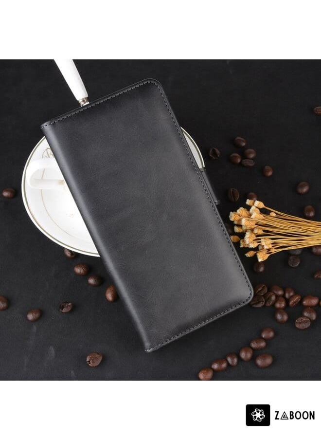 Zaboon - Protective Case For Galaxy A50/ A30s / A50s Double Buckle Crazy Horse Business Mobile Phone Holster with Card Wallet Bracket Function - Image 1