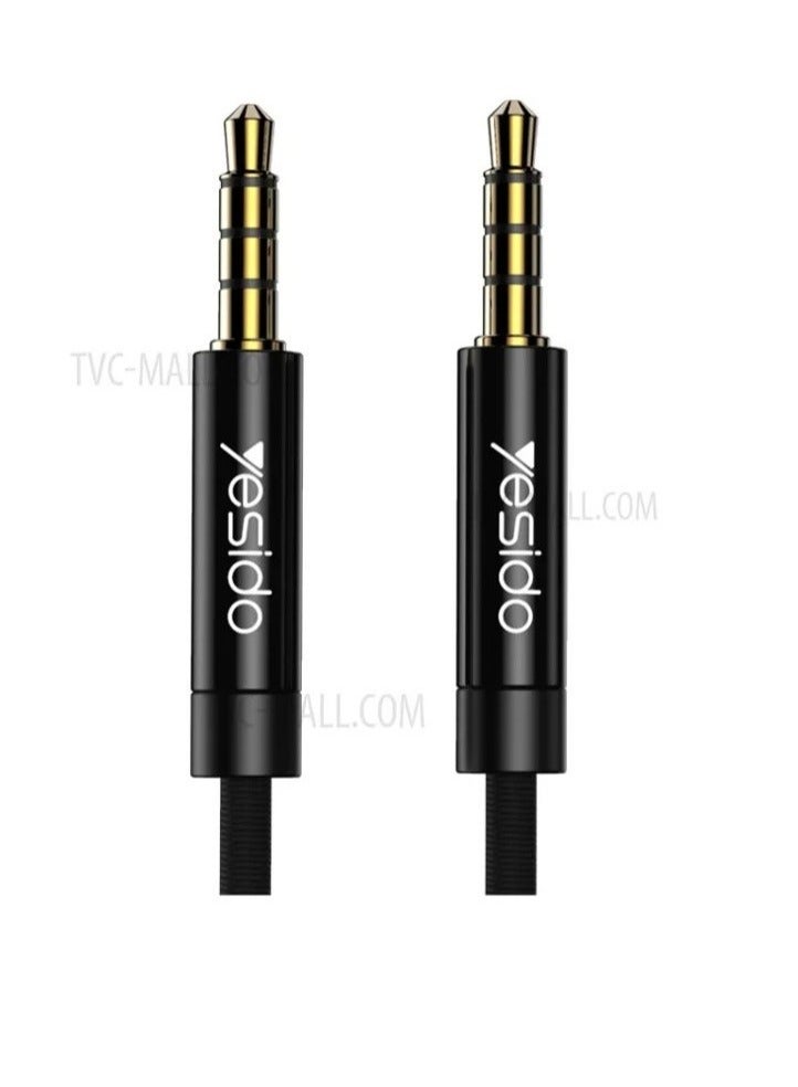 Yesido YAU16 AUX 3M Black – High-Quality 3.5mm Audio Cable for Car, Home, & Headphones – Universal Compatibility with Smartphones, Laptops, Speakers & More – Durable, Tangle-Free & Noise-Reduction Design - Image 2