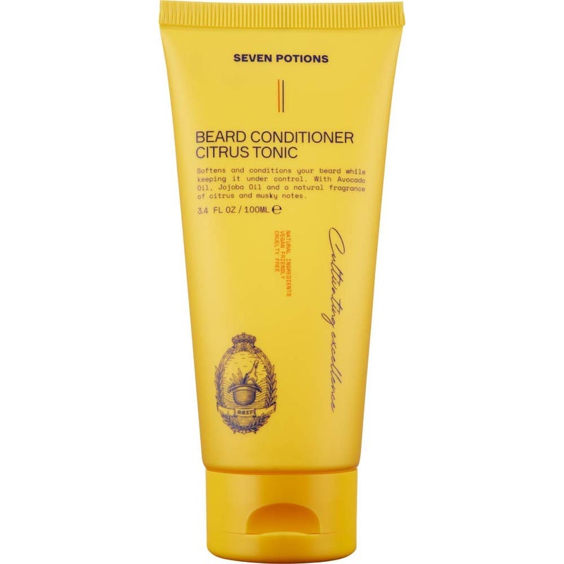 SEVEN POTIONS Beard Conditioner for Men – Prevents Beard Itch and Dandruff – Natural, Vegan, Cruelty Free (Citrus Tonic, 3.4 FL OZ)