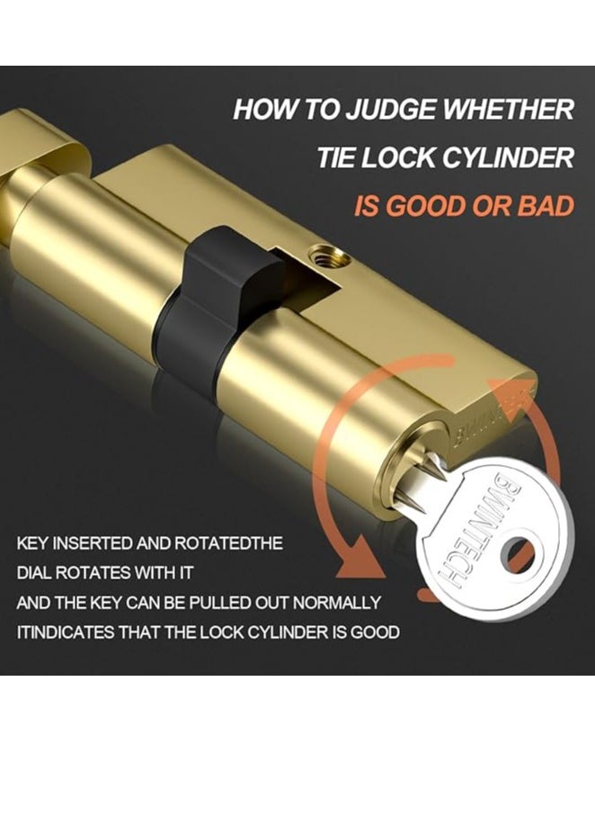 Midwest - 70mm(35T/35) Brass Euro Cylinder Lock,Door Barrel Lock,Thumbturn Knob with 3 Standard Keys,Anti-Pick,Anti-Bump,Anti Drill,High Security for UPVC,Wooden,Composite Doors - Image 1