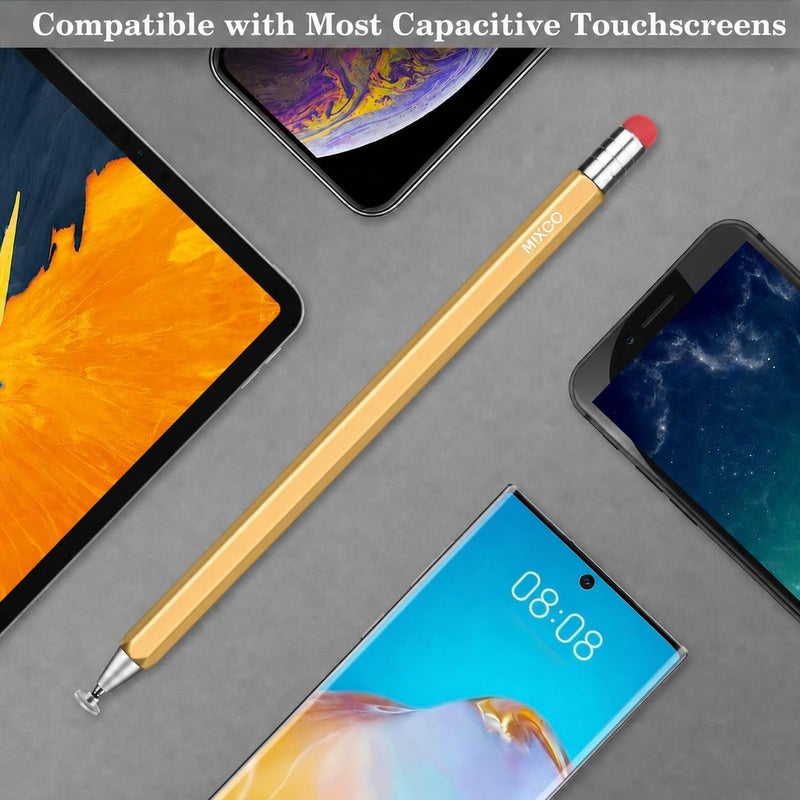 DIGIROOT Rotating 2-in-1 Tablet Pen for All Tablets, Pen Compatible with iPad Smartphone Huawei Samsung Microsoft Tablet with Interchangeable Disc/Fibre Tip (champagne) - Image 5