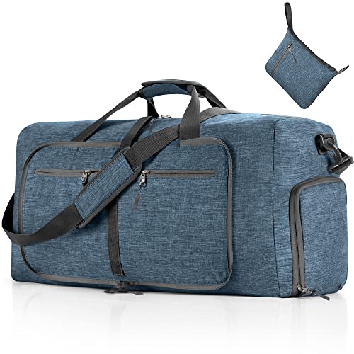 Vomgomfom Travel Duffle Bag for Men, 115L Foldable Travel Duffel Bag with Shoes Compartment Overnight Bag for Men Women,Blue - Image 1