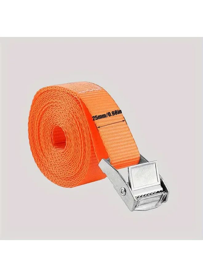 Orange 6 Pack Heavy Duty Cargo Strapping 1M Non Slip Wear Resistant With Metal Buckle - Image 4