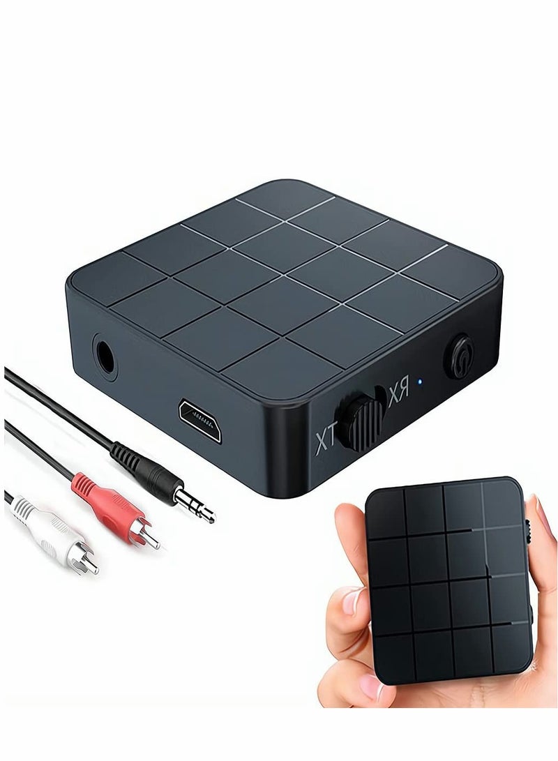 Excefore Bluetooth 5.0 Audio Transmitter Receiver Adapter, 2-in-1 Wireless 3.5mm Audio Adapter, APTX Low Latency Stereo Audio Adapter for Home Sound System TV PC Tablet Speaker Headphone, 1 Pcs  - Image 1