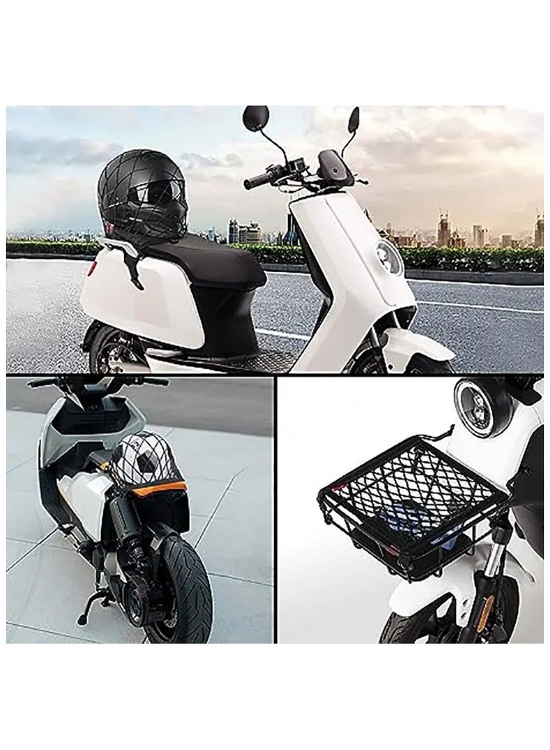 AROAQ Motorcycle Cargo Net - High Elastic Double Layer Net for Helmet Storage, 10"x11" Bungee Cargo Net with Hooks, Luggage Net - Image 3