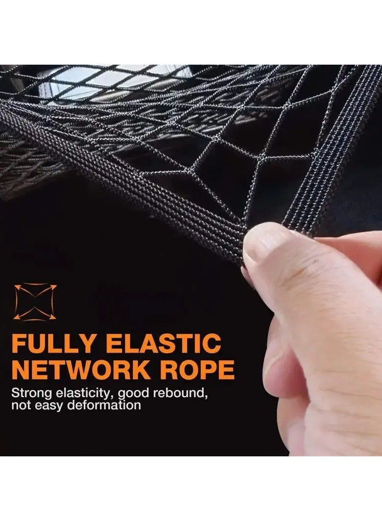 AROAQ Motorcycle Cargo Net - High Elastic Double Layer Net for Helmet Storage, 10"x11" Bungee Cargo Net with Hooks, Luggage Net - Image 4